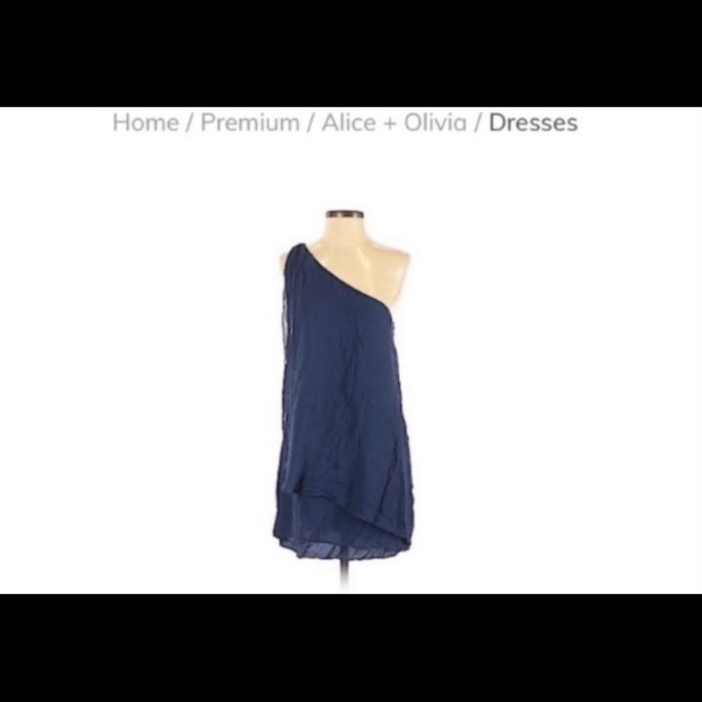 2-1 Alice &+Olivia Navy One Shelves Dress Size M View 4